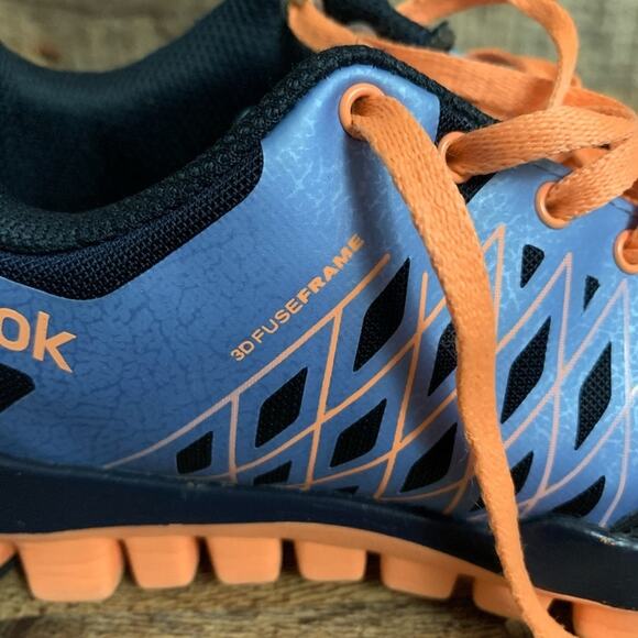 Reebok Realflex 3D Fuseframe Running Shoes Blue Orange Size 7 - Picture 8 of 9